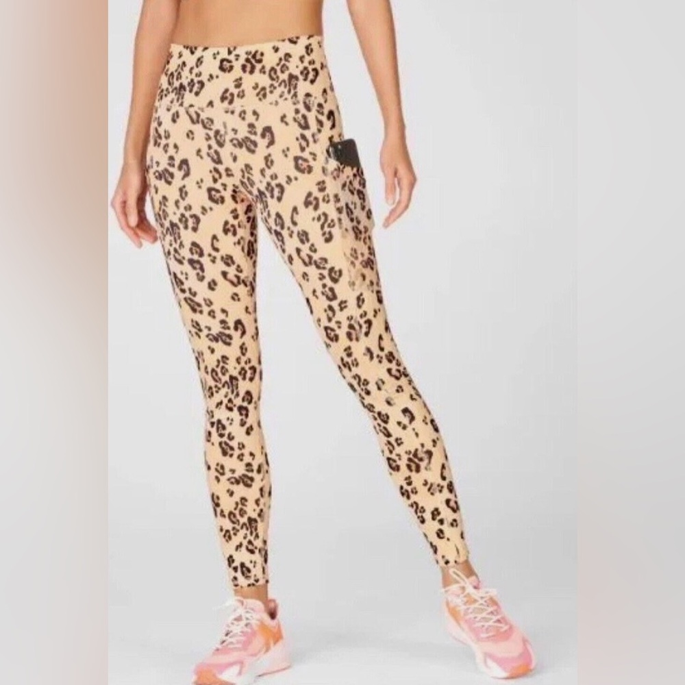 Fabletics On-The-Go PowerHold High Waisted Leopard Print Leggings